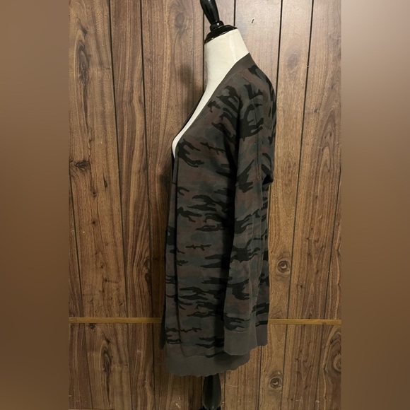 Sanctuary Green/multicolor Camoflage Open Long Cardigan Sz L - Picture 3 of 6